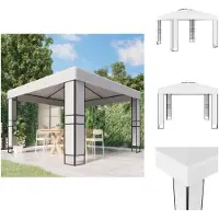vidaXL Pavillon mit Doppeldach 3 x 3 m Weiß - Pavillons & Partyzelte