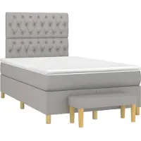 Syfax Boxspringbett mit Matratze Hellgrau 120x190 cm Stoff