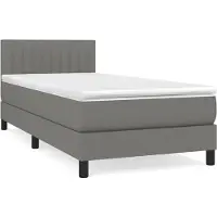 Syfax Boxspringbett mit Matratze Dunkelgrau 80x200 cm Stoff