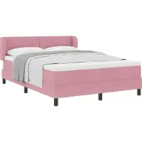 Syfax Boxspringbett mit Kopfteil Rosa 140 x 190 cm Samt