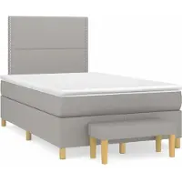 Syfax Boxspringbett mit Matratze Hellgrau 120x190 cm Stoff