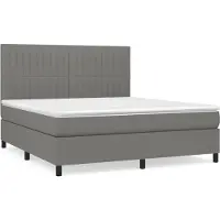 Syfax Boxspringbett mit Matratze Dunkelgrau 180x200 cm Stoff
