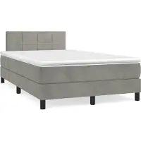 Syfax Boxspringbett mit Matratze Hellgrau 120x190 cm Samt