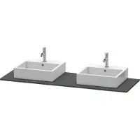 Duravit XSquare Konsole, 2 Ausschnitte, 1600x16x550mm, XS063HB4949, Farbe: Graphit Matt Dekor