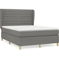Syfax Boxspringbett mit Matratze Dunkelgrau 140x200 cm Stoff