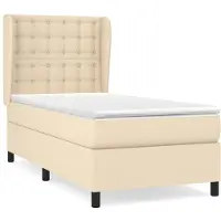 Syfax Boxspringbett mit Matratze Creme 80x200 cm Stoff