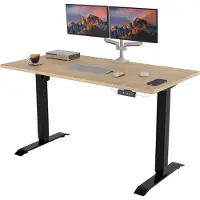Pokar Höhenverstellbarer Schreibtisch Höhenverstellbar Elektrisch Bürotisch mit Tischplatte, Größe:120x60, Farbe:Eichen Sonoma