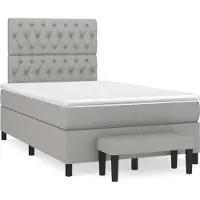 Syfax Boxspringbett mit Matratze Hellgrau 120x190 cm Stoff