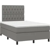 Syfax Boxspringbett mit Matratze Dunkelgrau 120x190 cm Stoff