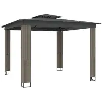 Syfax Pavillon mit Doppeldach Anthrazit 2,94x2,94 m Stahl