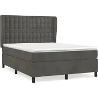 Syfax Boxspringbett mit Matratze Dunkelgrau 140x200 cm Samt