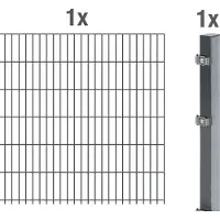Alberts Doppelstabmatten-Anbauset 6-5-6 Gitterzaun Höhe 83-203 cm, Länge 2,5 m
