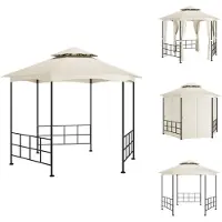 vidaXL Pavillon mit Seitenwänden 3,1x2,7 m Creme - Pavillons & Partyzelte