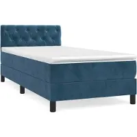 Syfax Boxspringbett mit Matratze Dunkelblau 80x200 cm Samt