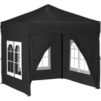 vidaXL “2026 Moderne“Partyzelt Faltbar mit Seitenwänden Schwarz 2x2 m - Pavillons & Partyzelte - Designermöbel 8389286