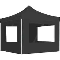 Syfax Profi-Partyzelt Faltbar mit Wänden Aluminium 2×2m Anthrazit