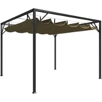 Syfax Gartenpavillon mit Ausziehbarem Dach 3x3 m Taupe 180 g/m²