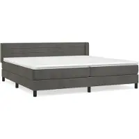 Syfax Boxspringbett mit Matratze Dunkelgrau 200x200 cm Samt