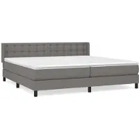 Syfax Boxspringbett mit Matratze Dunkelgrau 200x200 cm Stoff
