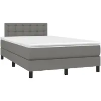 Syfax Boxspringbett mit Matratze Dunkelgrau 120x190 cm Stoff