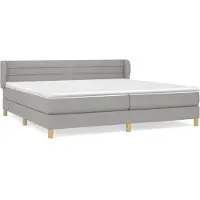 Syfax Boxspringbett mit Matratze Hellgrau 200x200 cm Stoff