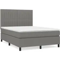 Syfax Boxspringbett mit Matratze Dunkelgrau 140x190 cm Stoff