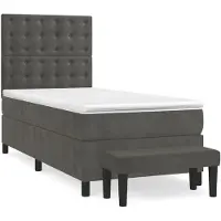 Syfax Boxspringbett mit Matratze Dunkelgrau 90x200 cm Samt