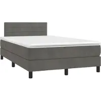 Syfax Boxspringbett mit Matratze Dunkelgrau 120x190 cm Samt