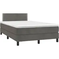 Syfax Boxspringbett mit Matratze Dunkelgrau 120x190 cm Samt