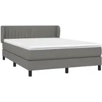Syfax Boxspringbett mit Matratze Dunkelgrau 140x190 cm Stoff
