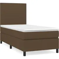 Syfax Boxspringbett mit Matratze Dunkelbraun 100x200 cm Stoff
