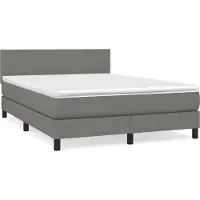 Syfax Boxspringbett mit Matratze Dunkelgrau 140x190 cm Stoff