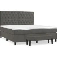 Syfax Boxspringbett mit Matratze Dunkelgrau 160x200 cm Samt