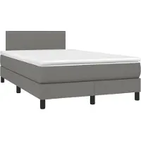 Syfax Boxspringbett mit Matratze Dunkelgrau 120x190 cm Stoff