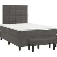 Syfax Boxspringbett mit Matratze Dunkelgrau 120x190 cm Samt