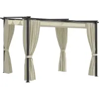 Syfax Pavillon mit Vorhängen 3 x 3 m Creme Stahl