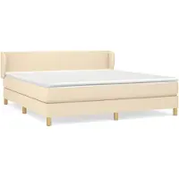 Syfax Boxspringbett mit Matratze Creme 180x200 cm Stoff
