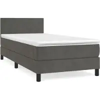 Syfax Boxspringbett mit Matratze Dunkelgrau 80x200 cm Samt