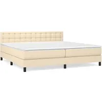 Syfax Boxspringbett mit Matratze Creme 200x200 cm Stoff