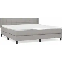 Syfax Boxspringbett mit Matratze Hellgrau 160x200 cm Stoff