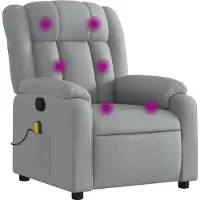 Syfax Massage-Relaxsessel, hellgrauer Stoff