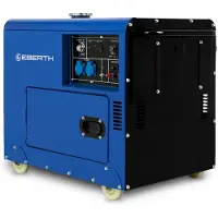 Eberth 5000 Watt Notstromaggregat Diesel, Stromerzeuger Stromgenerator, 10 PS Dieselmotor, 4-Takt, E-Start, 2x 230V, 1x 12V, AVR, Gehäuse