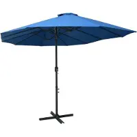 Syfax Sonnenschirm mit Aluminium-Mast 460x270 cm Blau