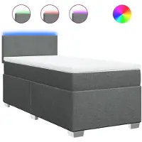 Syfax Boxspringbett mit Matratze Dunkelgrau 90x200 cm Stoff