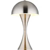 Globo Lighting Tischleuchte Metall Nickel matt, Metall Nickel matt, Kabel PVC schwarz, Wippschalter am Kabel, ø: 200mm, H: 361mm, Kabellänge 1500mm, exkl. 1x E27 40W 230V