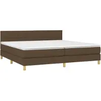 Syfax Boxspringbett mit Matratze Dunkelbraun 200x200 cm Stoff