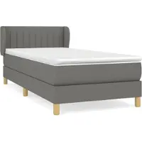 Syfax Boxspringbett mit Matratze Dunkelgrau 90x200 cm Stoff