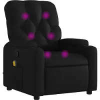Syfax Massage-Relaxsessel, Kunstleder, Schwarz