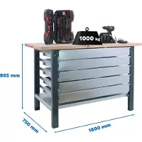 Simon Rack Simonwork (bancos De Trabajo) Bt6 Pro 5box Metallregal 865x1800x750 Mm