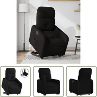 The Living Store Relaxsessel mit Aufstehhilfe Schwarz Stoff